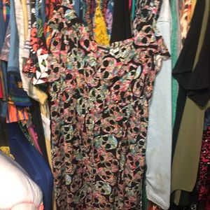 Multi color skull sun dress